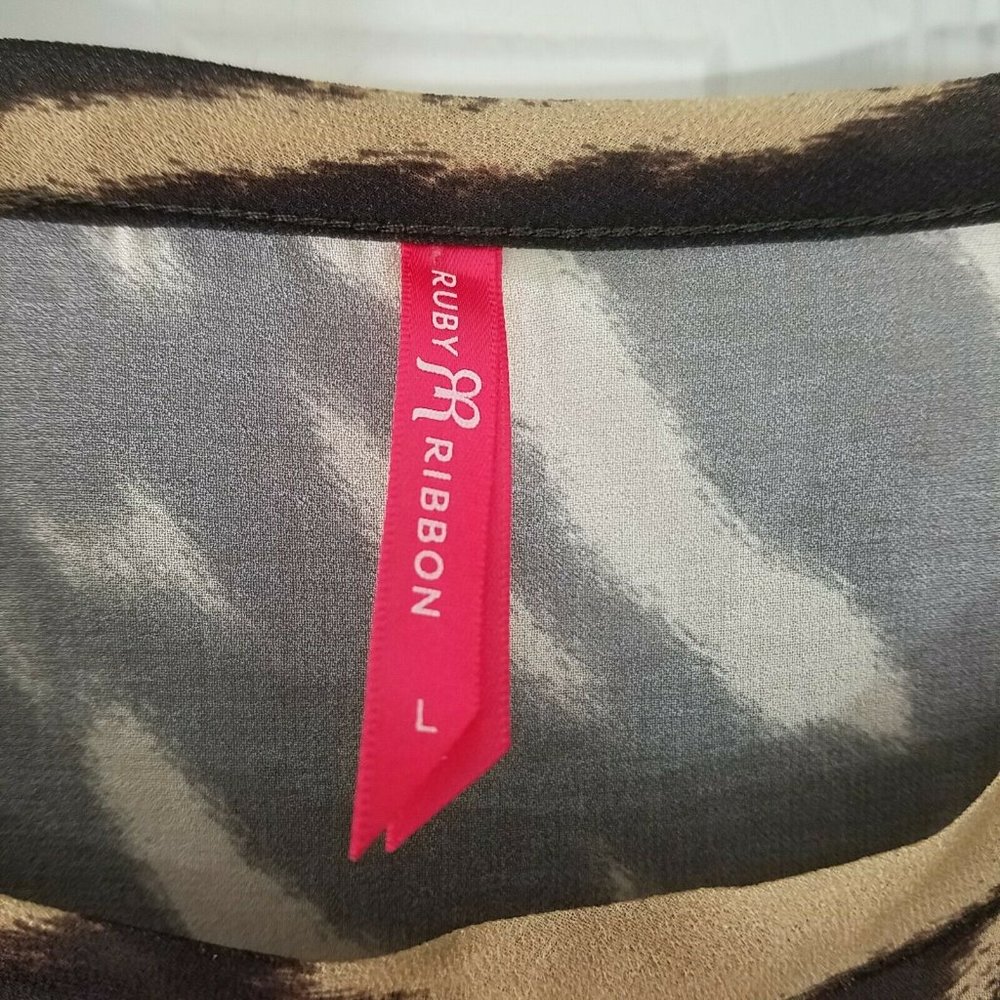 Ruby Ribbon Effortless Top Size Large #1505 Tiger… - image 3